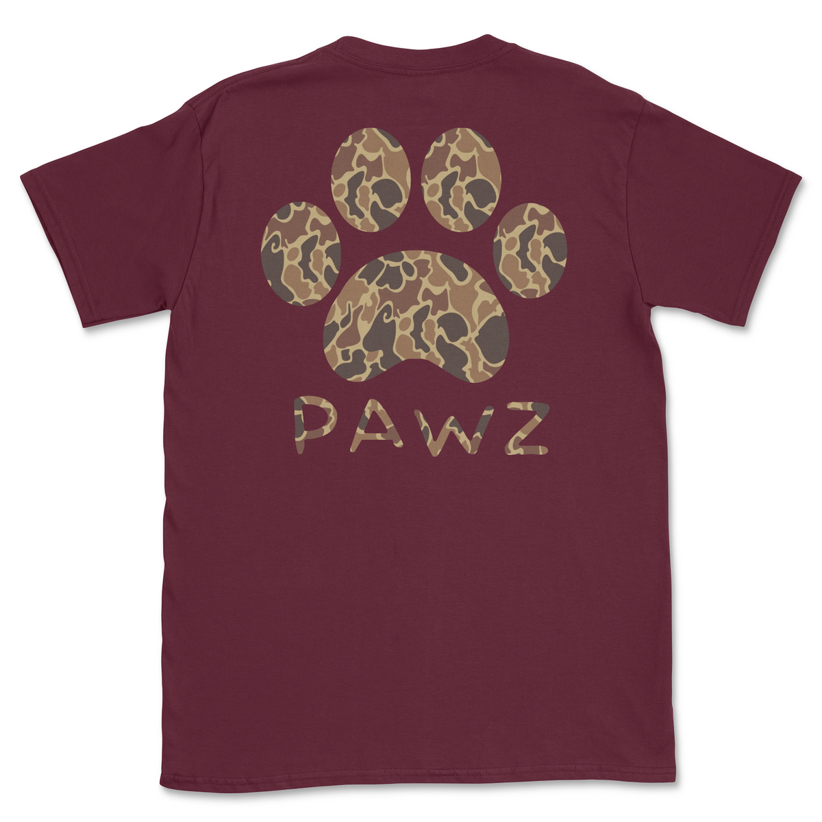 Dark Duck Camo - Maroon (Adult Short Sleeve T-Shirt)