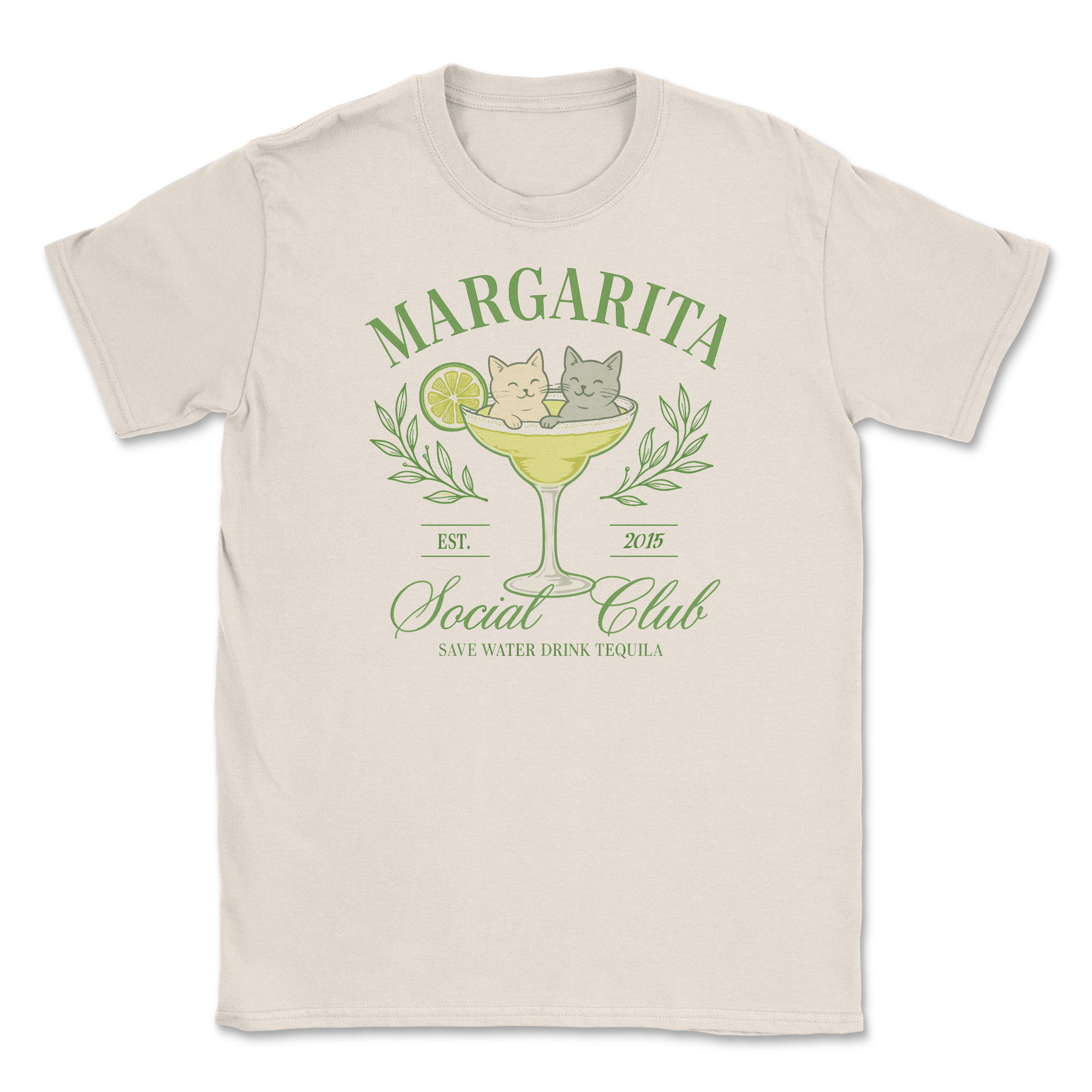 Cats Social Club - (Front Print) (Adult Short Sleeve T-Shirt)