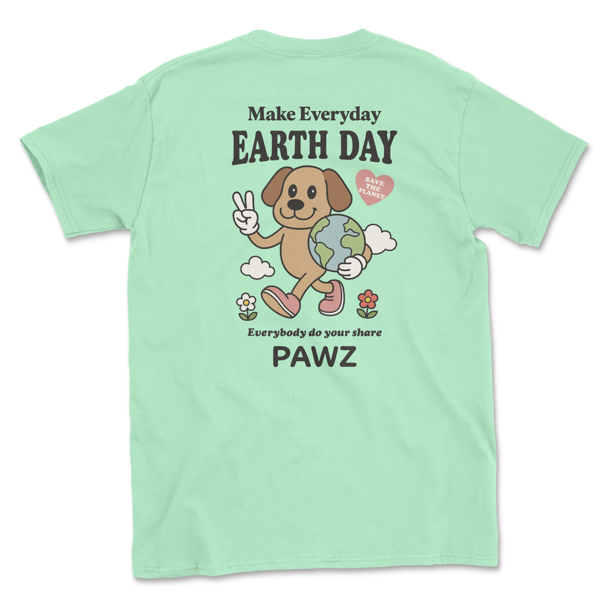 Peace, Earth, Pawz (Adult Short Sleeve T-Shirt)