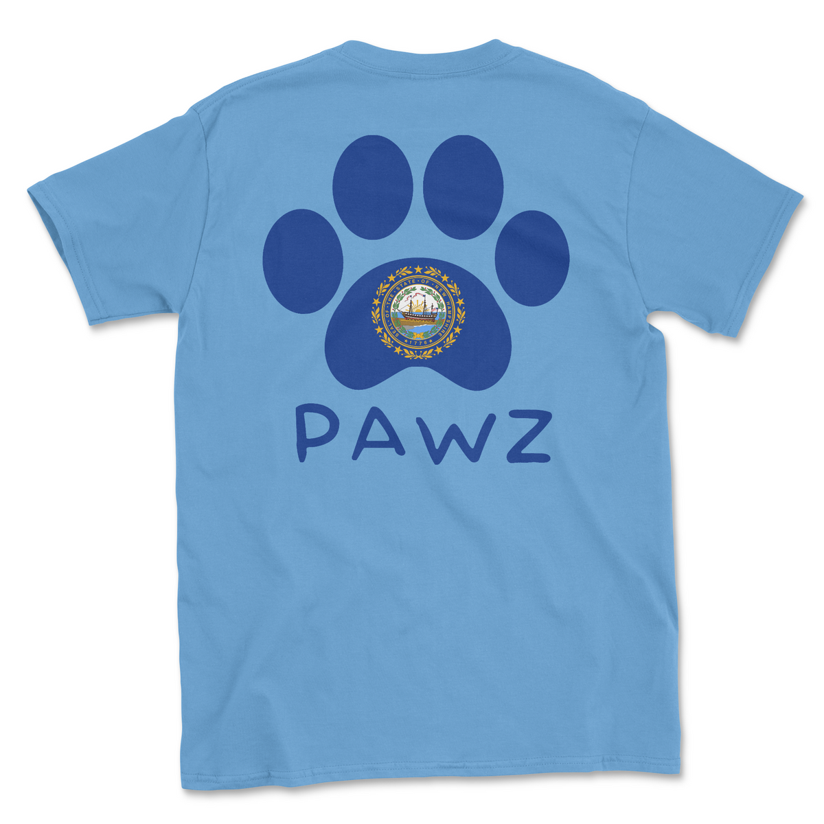 New Hampshire Flag Paw (Adult Short Sleeve T-Shirt)