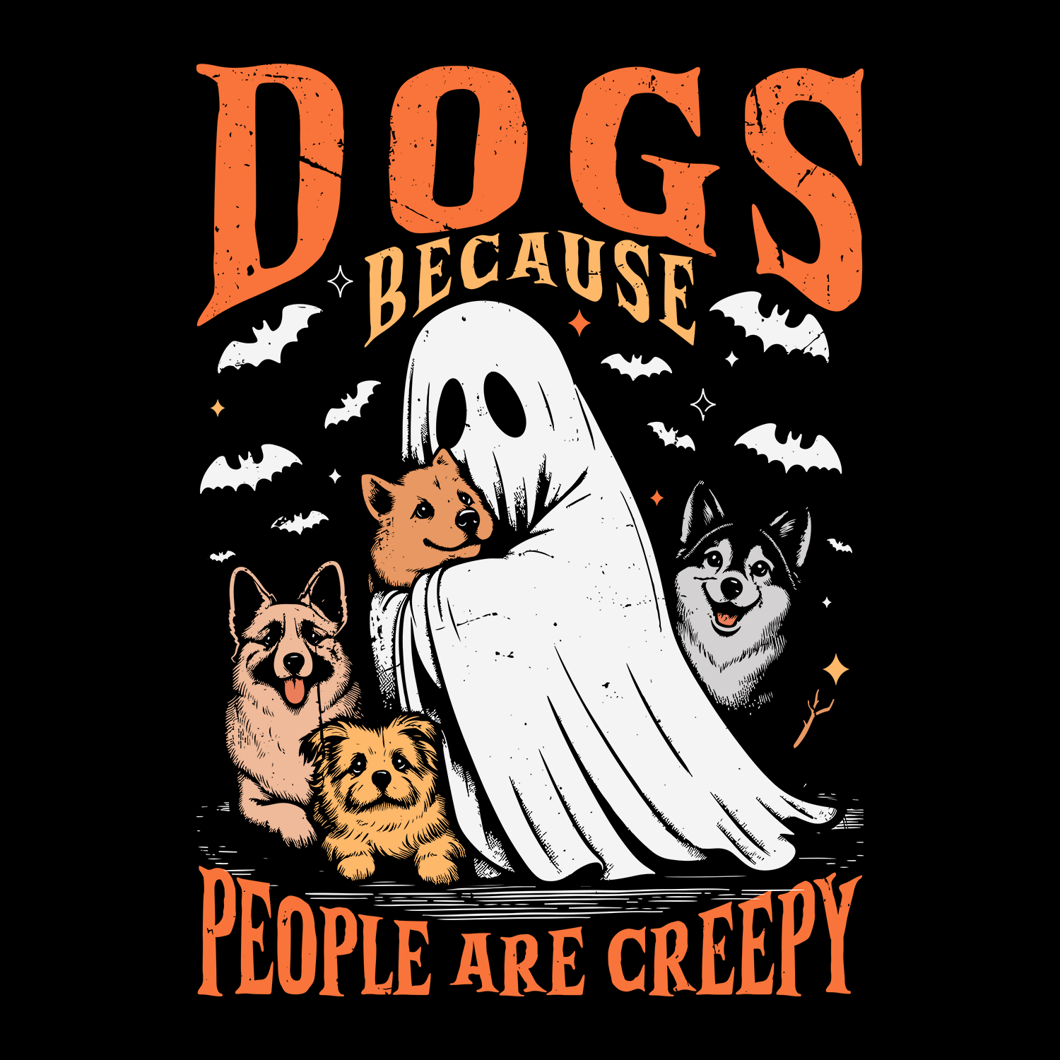 Creepy Canines (Front Print) (Adult Short Sleeve T-Shirt)