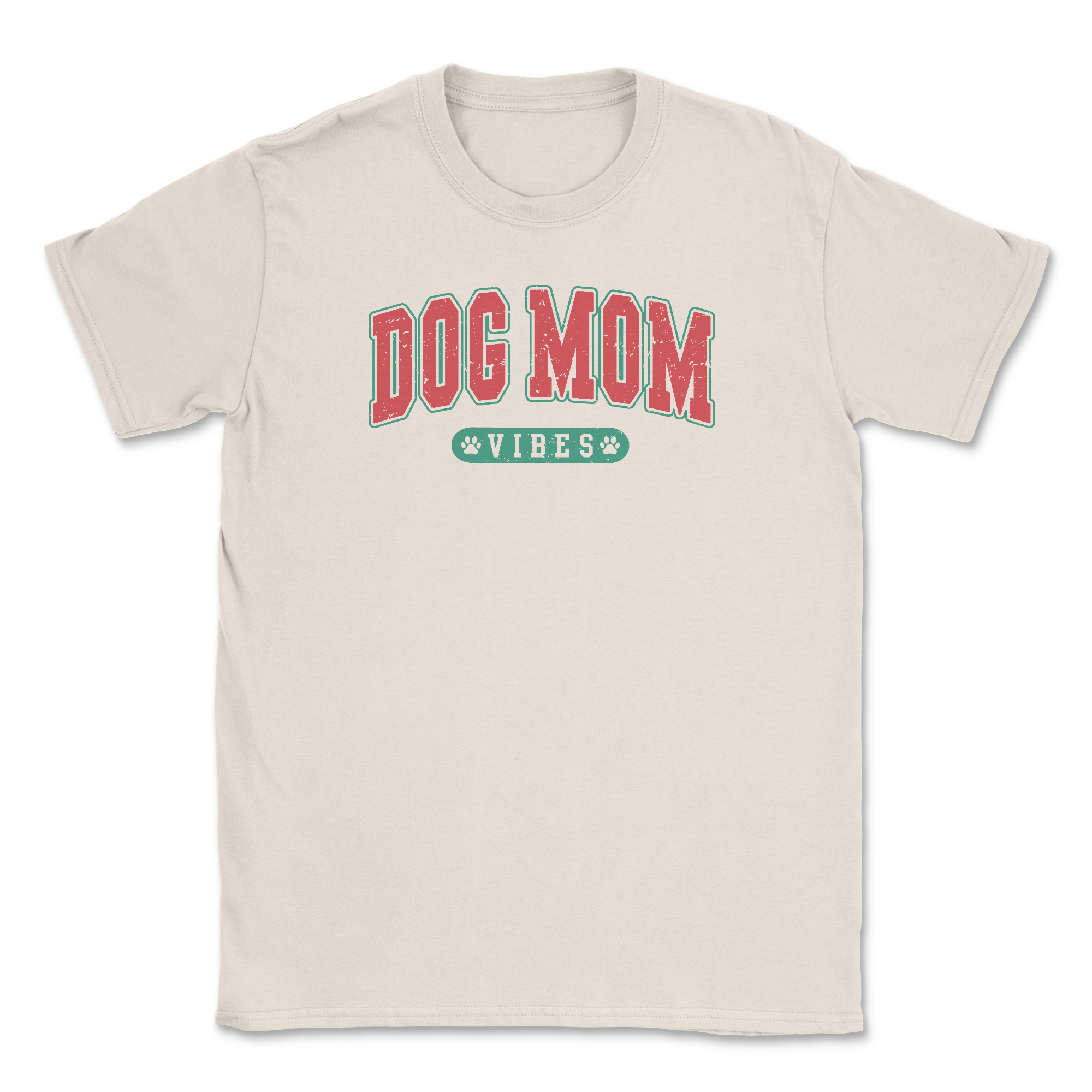 Dog Mom Vibes Front Print (Adult Short Sleeve T-Shirt)