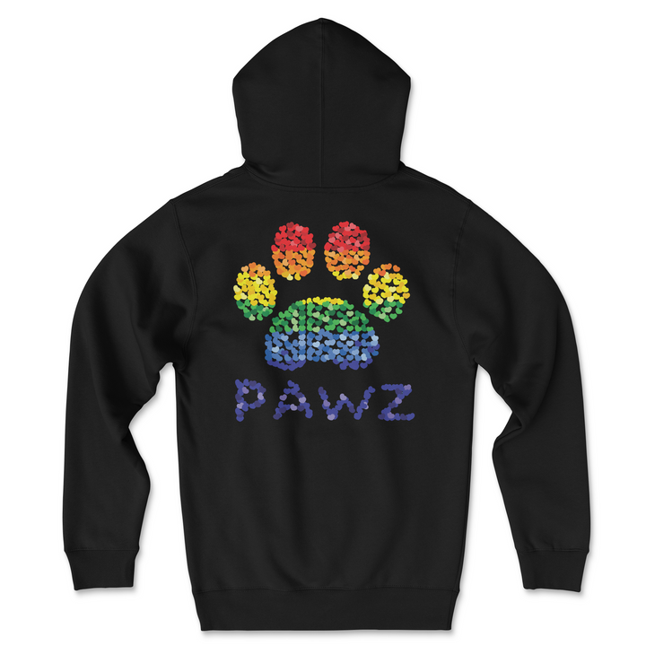 Rainbow Hearts Paw (Adult Hoodie)