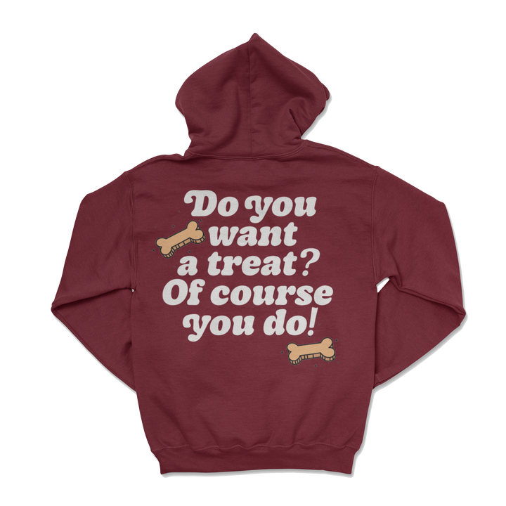 Dog Treatz - Maroon/ Grey (Adult Hoodie)